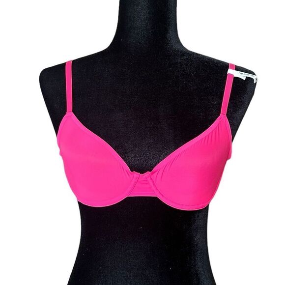 NWT Aerie 36B Smoothez Mesh Unlined Sheer Sexy Balconette Hot Pink Bra - Picture 5 of 8